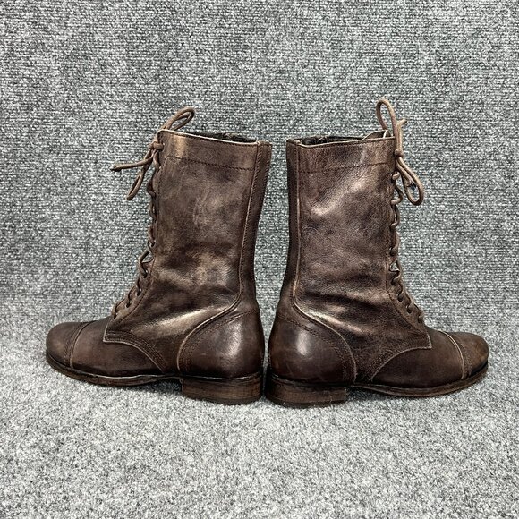 All Saints Spitalfields boots Women's 8 Rustic Brown Leather Moto Combat Lace Up - Picture 8 of 14